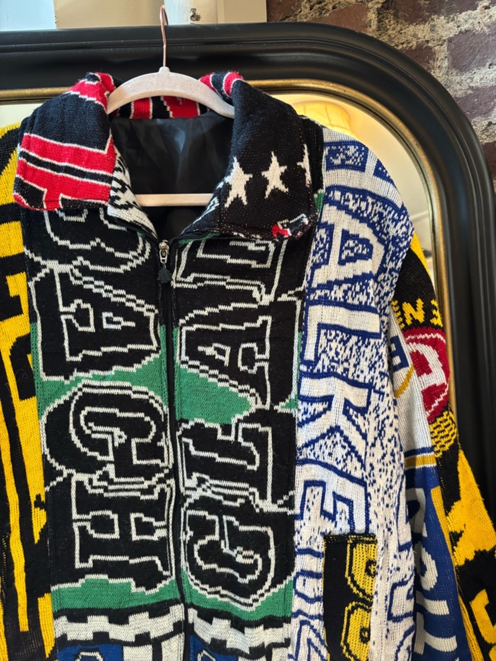 One of a Kind Soccer Scarf Zip-Up Sweater Jacket - Picture 2 of 4